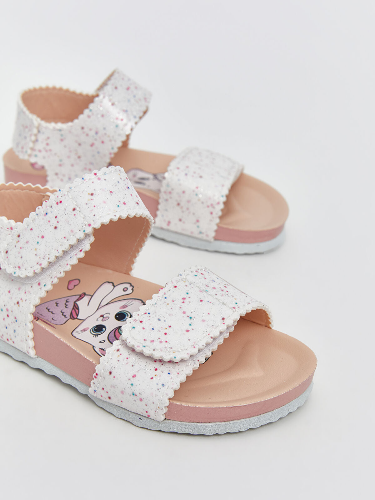 Embroidered Striped Baby Girl Sandals
