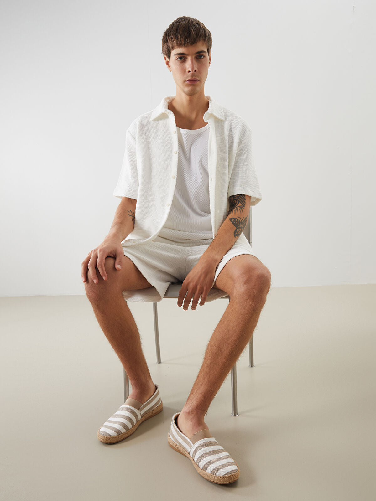 Striped Design Men's Espadrille Shoe
