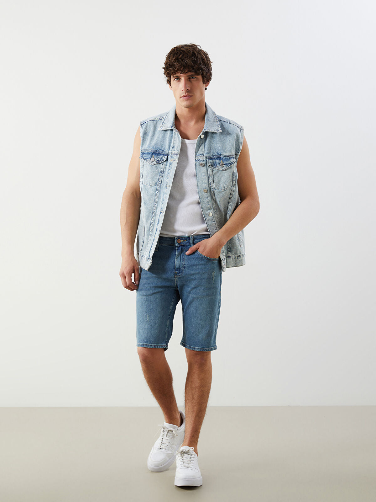 Skinny Fit Men's Jeans Shorts