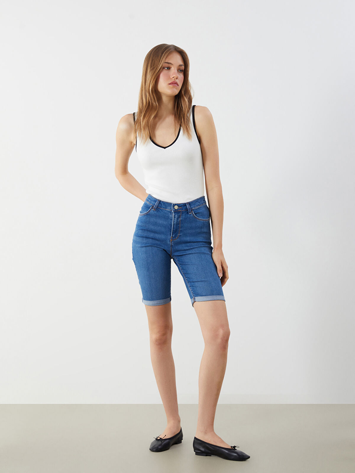 Skinny Fit Women's Jeans Shorts