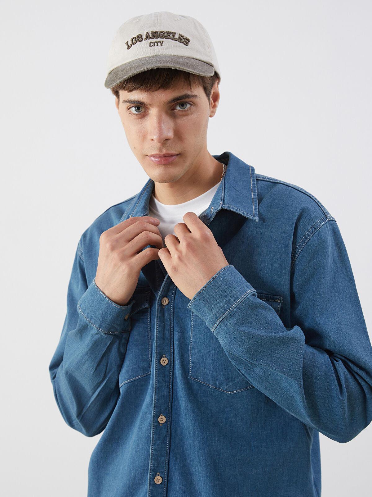Regular Fit Long Sleeve Men's Jeans T-shirt