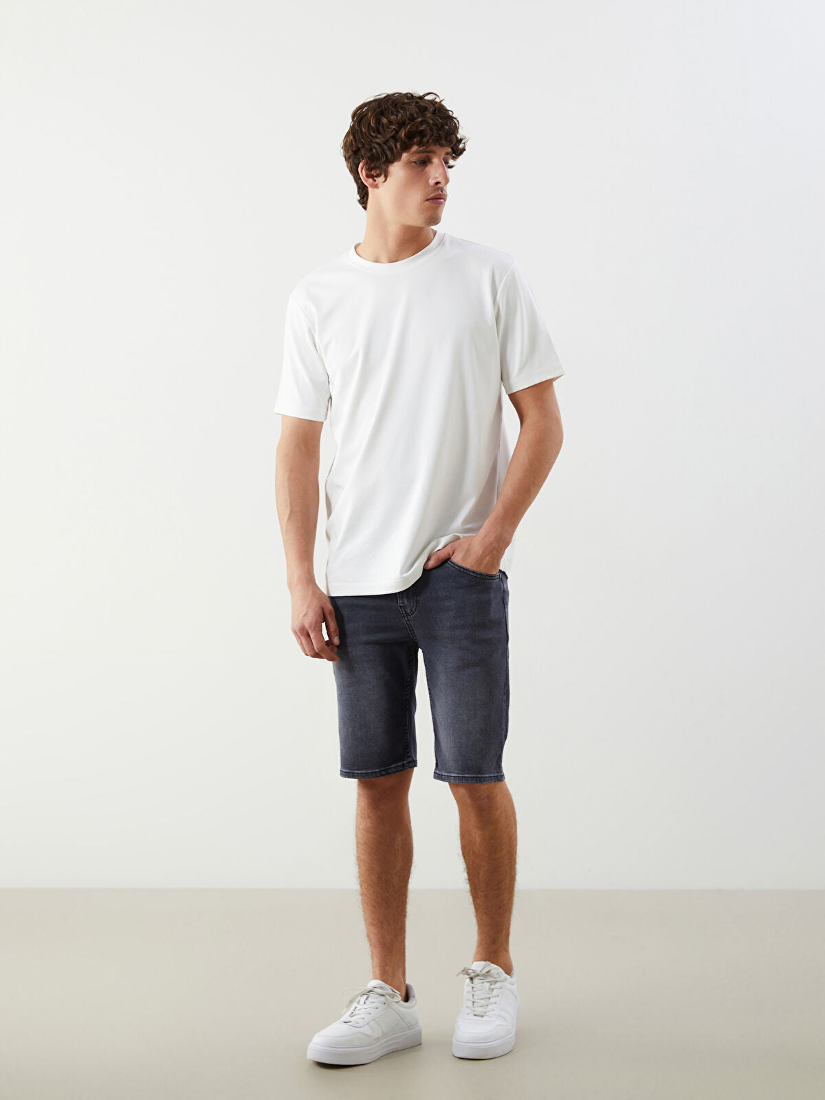 Skinny Fit Men's Jeans Shorts
