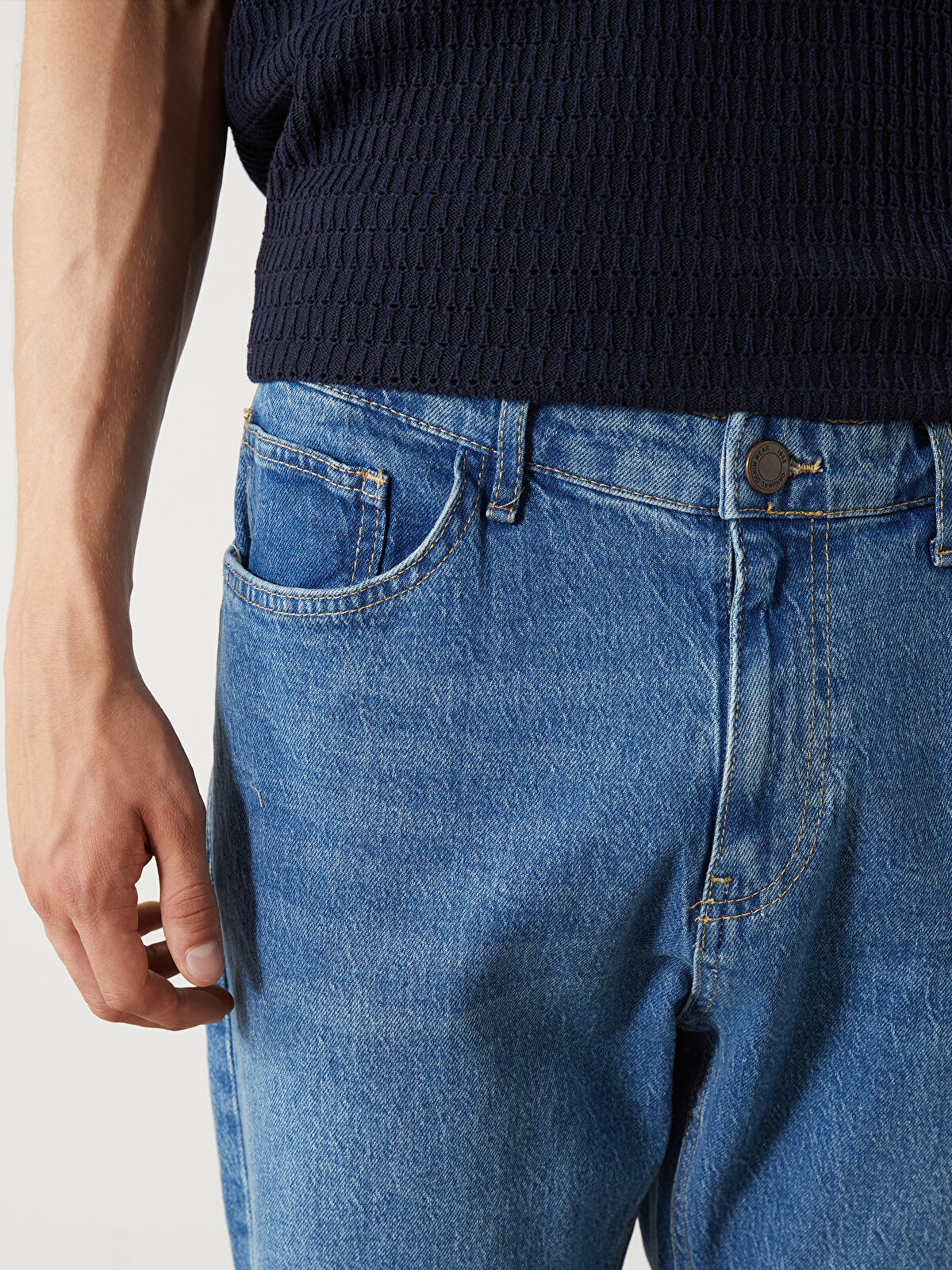 730 Mandarin Collar Men's Jeans Pants