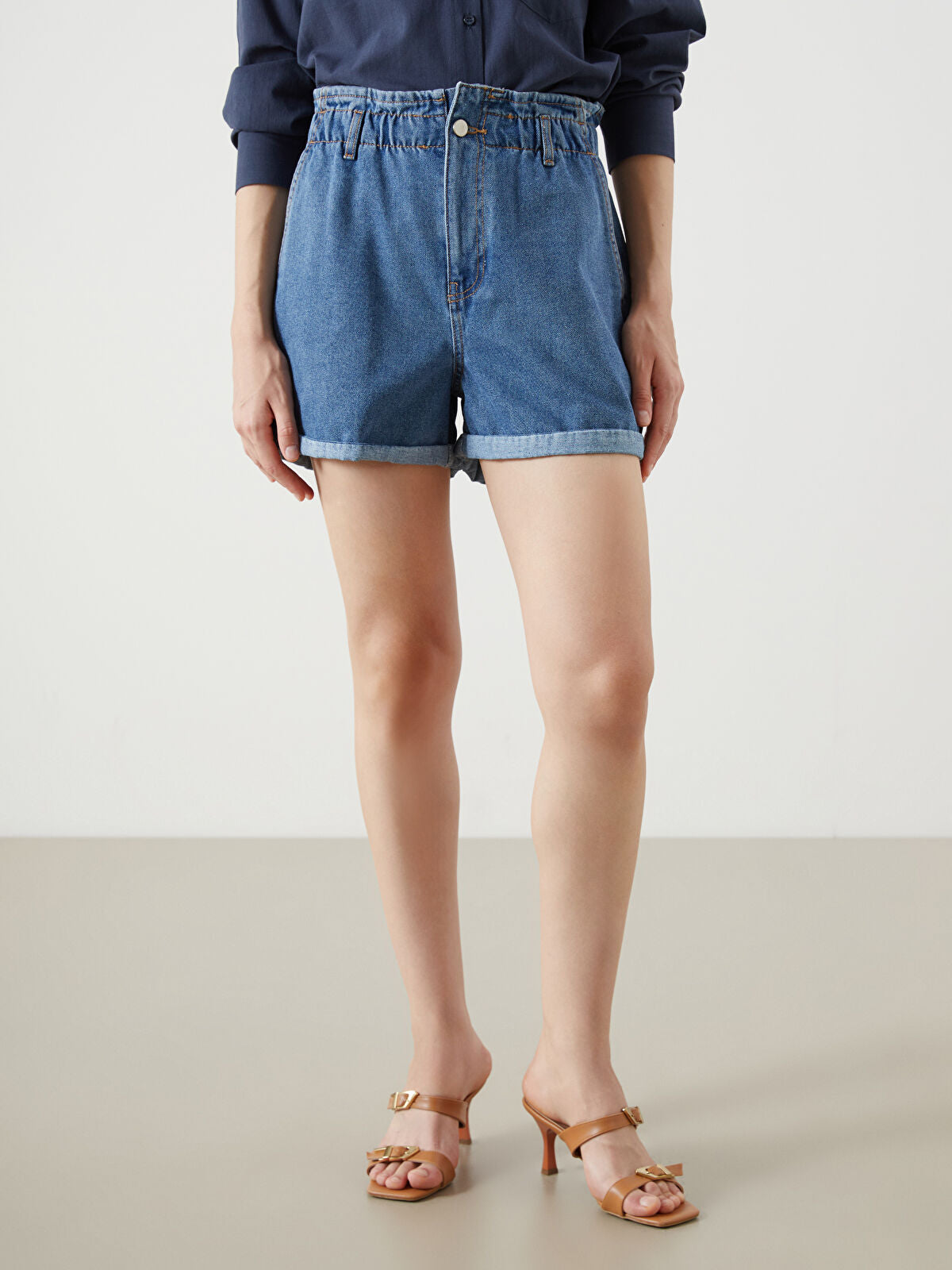 Waist Elastic Women's Jeans Short
