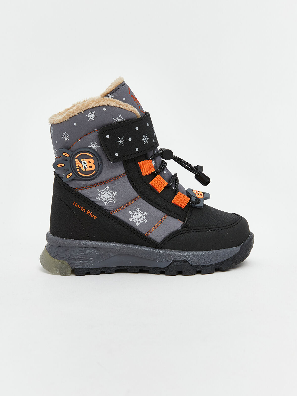 Lining Sole Baby Boy Winter Boot with Fur Lining