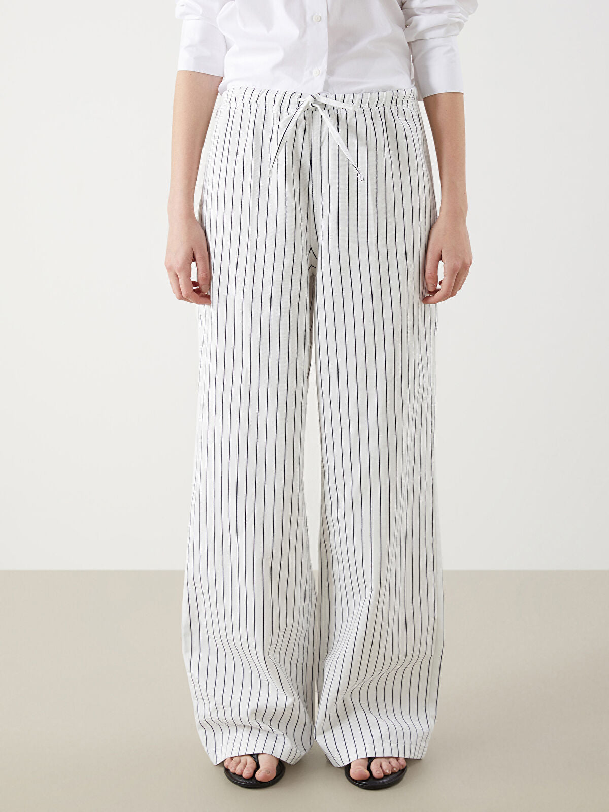 Wide Leg Striped Women's Jeans Pants