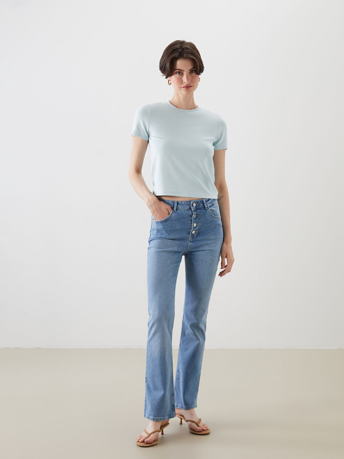 Crop Flare Women's Jeans Pants