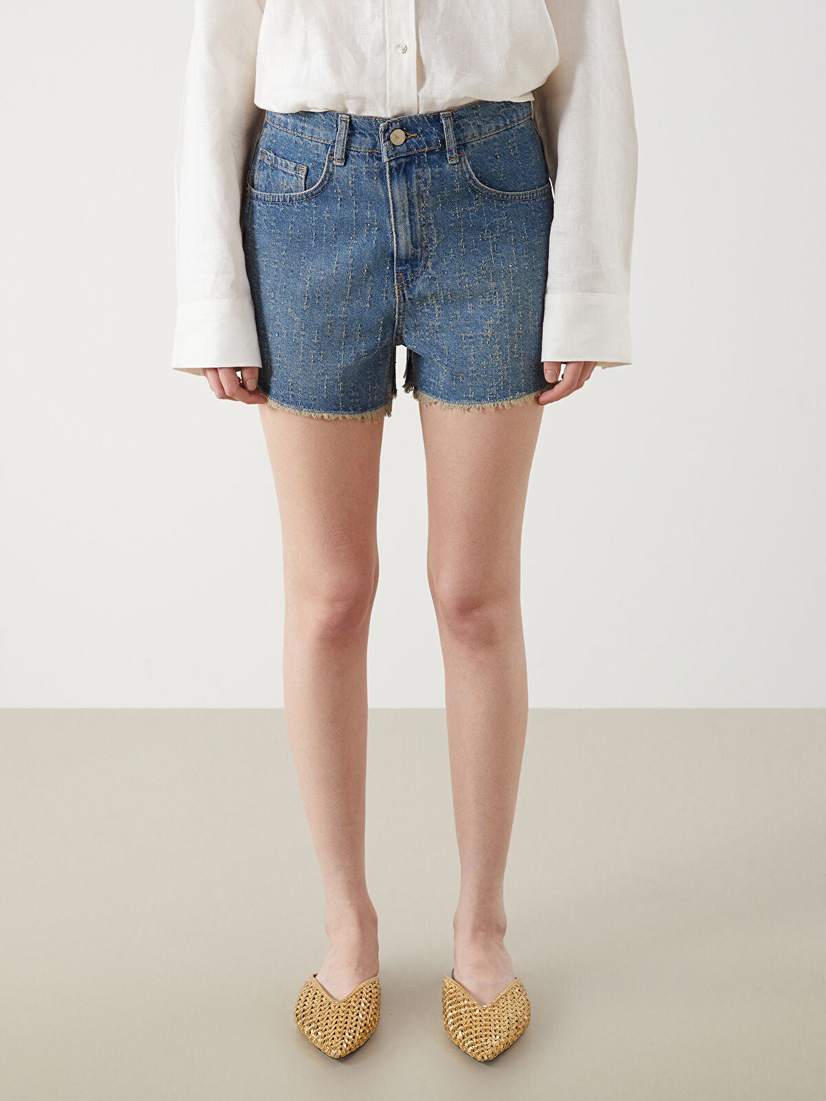 Mom Fit Printed Women's Jeans Short