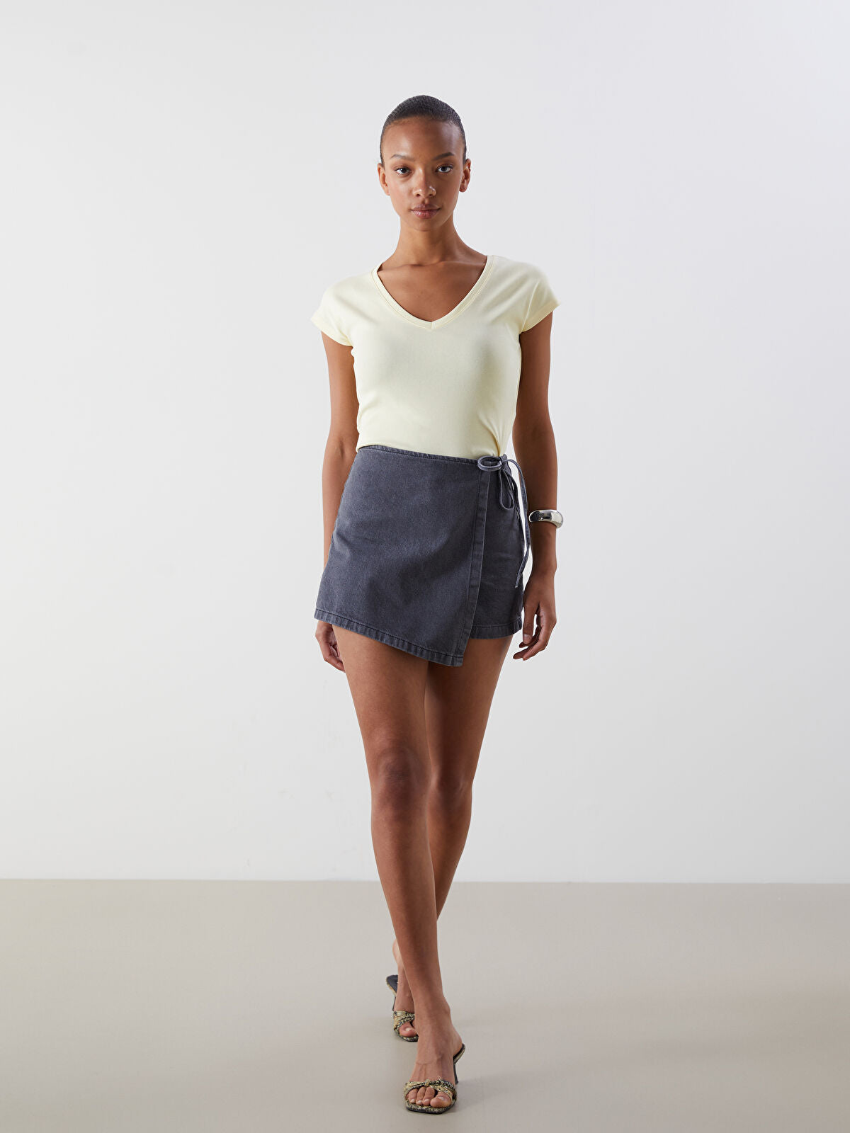 Waist Bel Women's Jeans Short Skirt