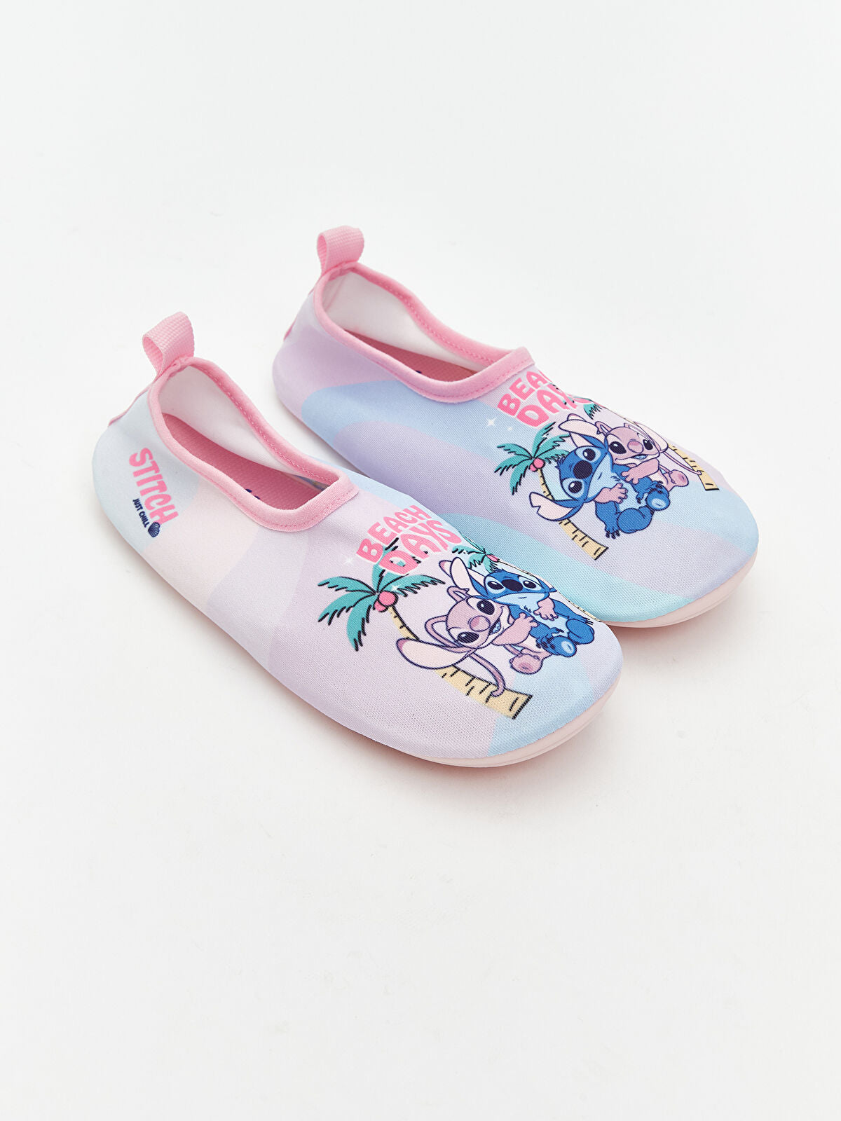 Stitch and Angel Embroidered Girls' Child Beach Sandals