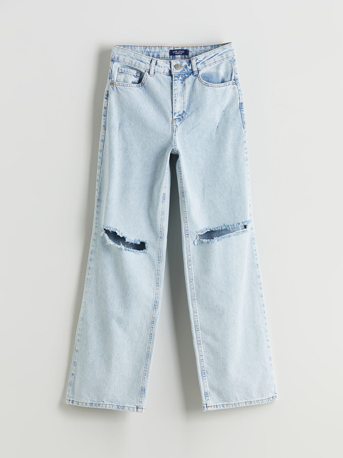 Wide Leg Ripped Detailed Women's Jeans Pants
