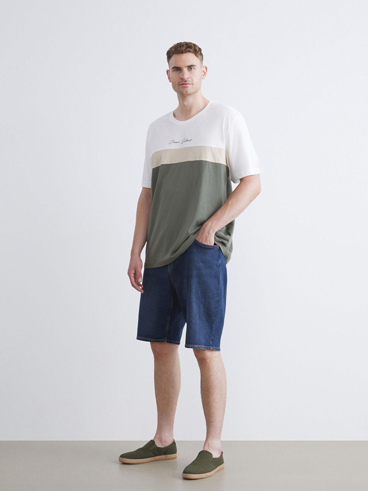 Men's Standard Fit Big Size Jean Shorts