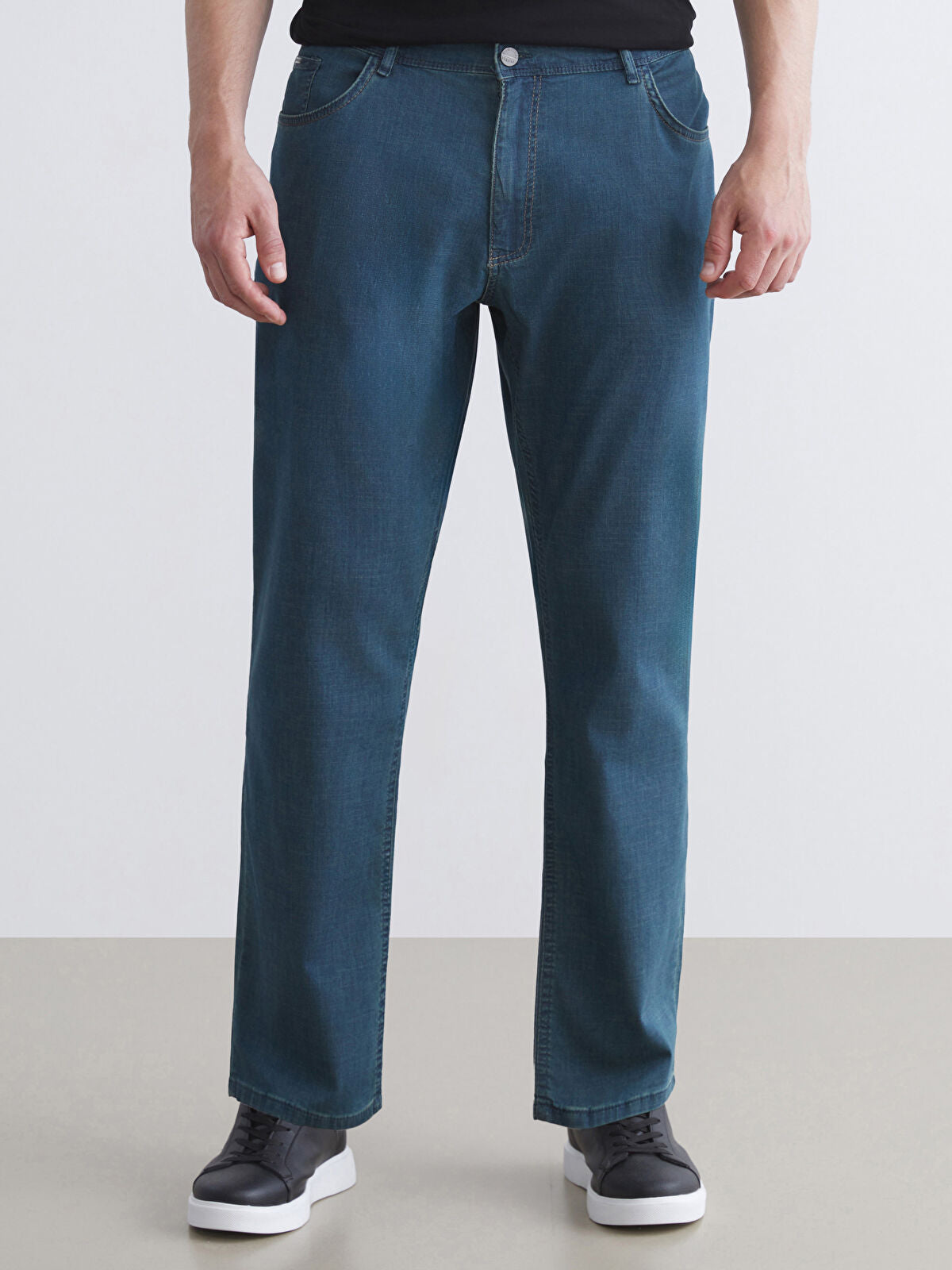 Large Size 779 Regular Fit Men's Green Jeans Pants