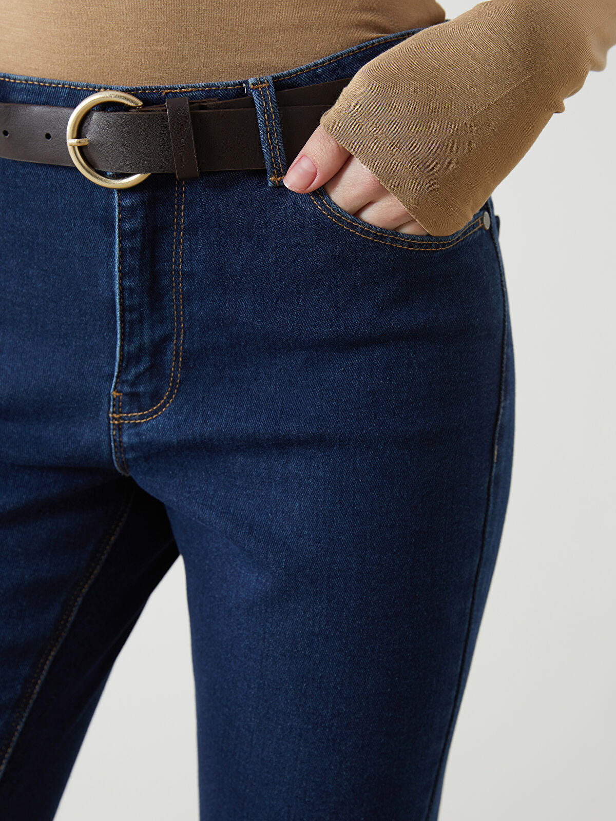 Mercury Belted Skinny Fit Women's Jeans Pants