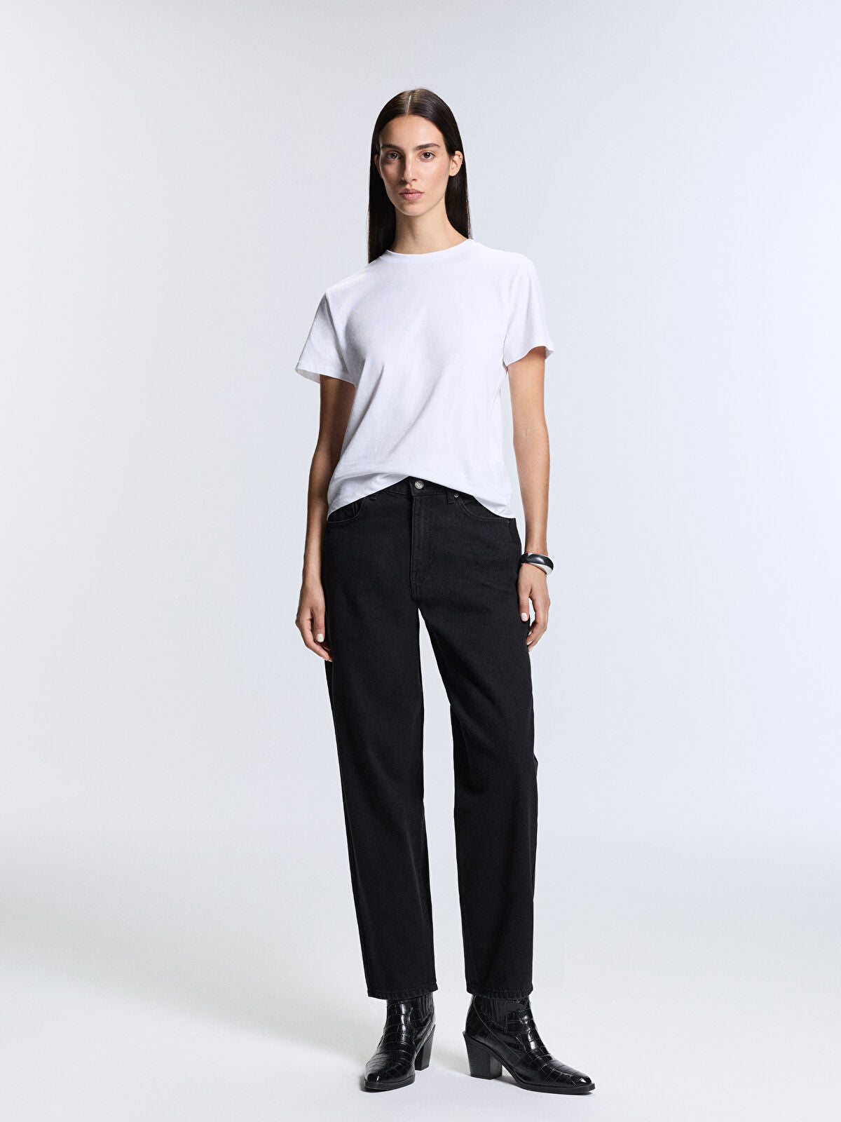 Barrel Fit Women's Denim Pantalon