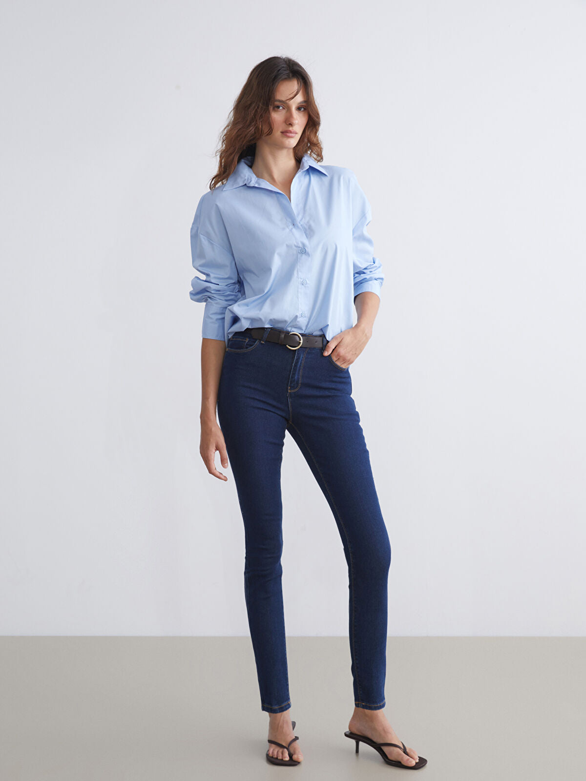 Mercury Belted Skinny Fit Women's Jeans Pants