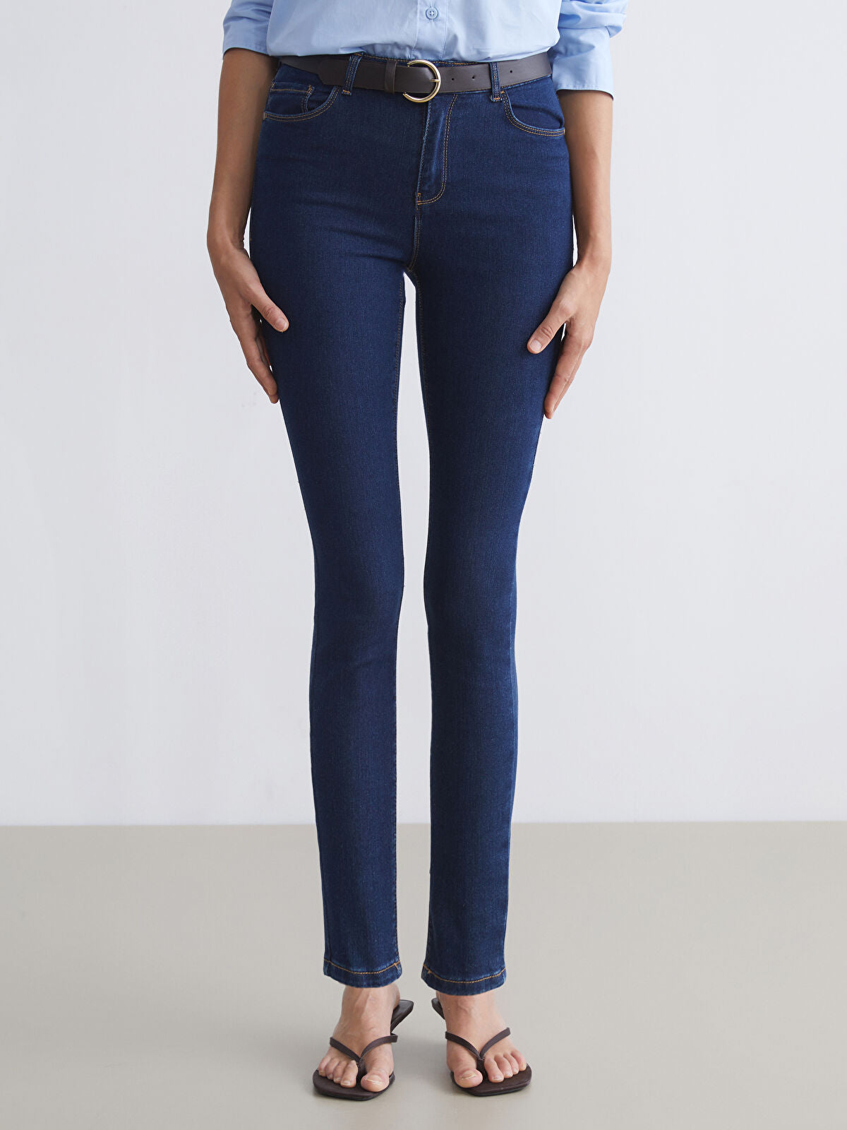 Mercury Belted Skinny Fit Women's Jeans Pants