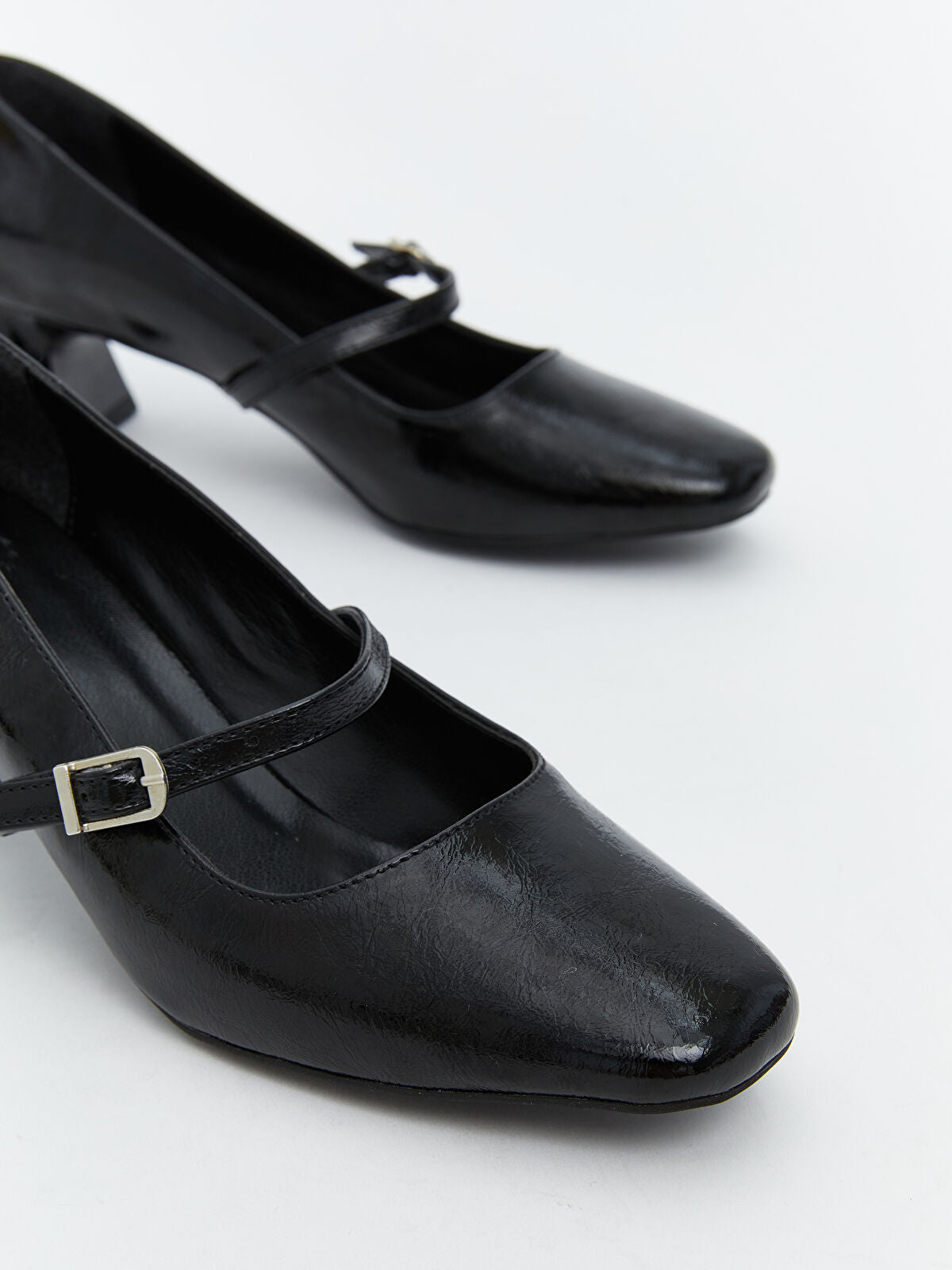 Leather-Look Women's Heeled Shoes