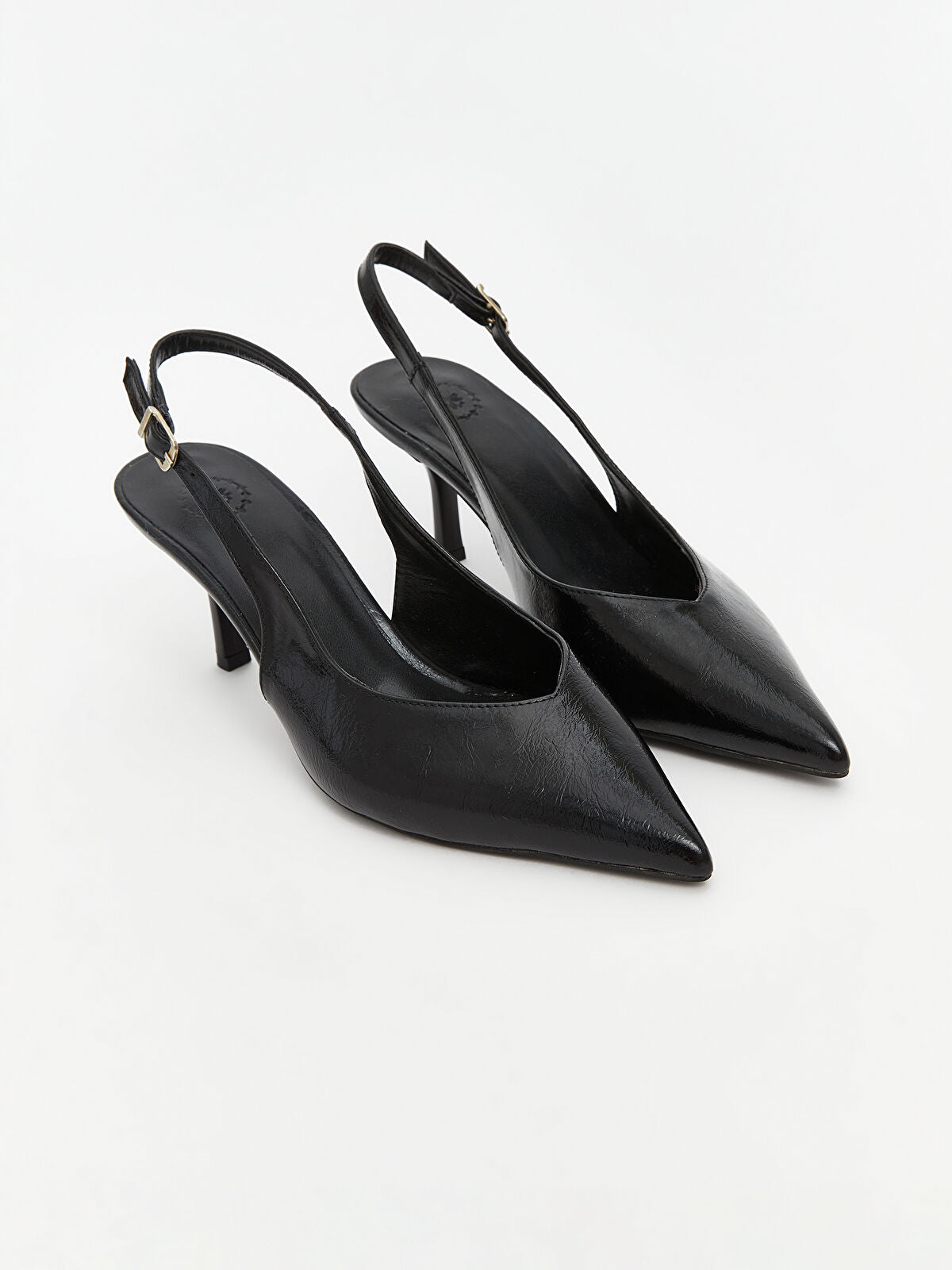 Leather-Look Women's Heeled Shoes