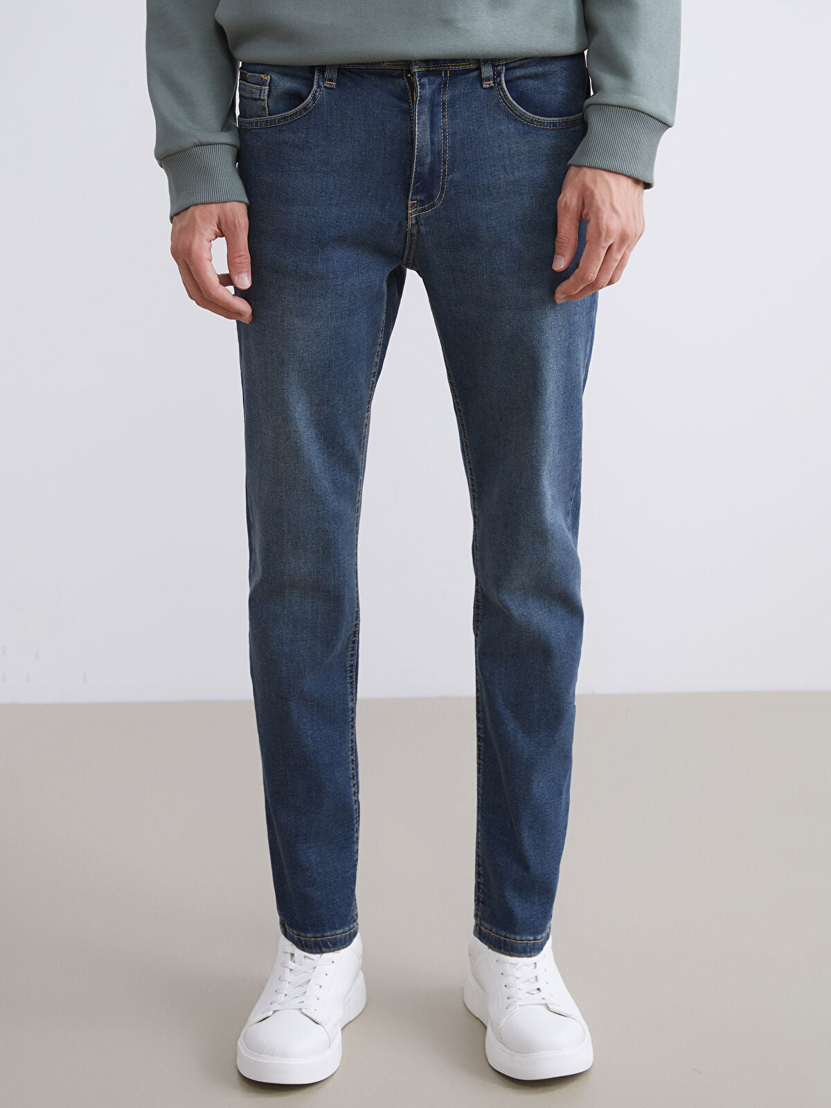 730 Mandarin Collar Men's Jeans Pants
