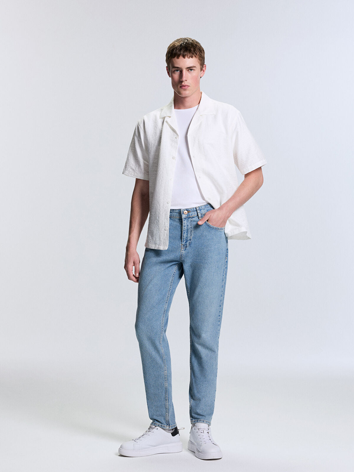 730 Mandarin Collar Men's Jeans Pants