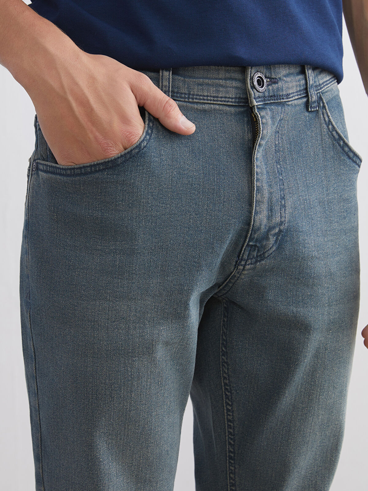 730 Mandarin Collar Men's Jeans Pants