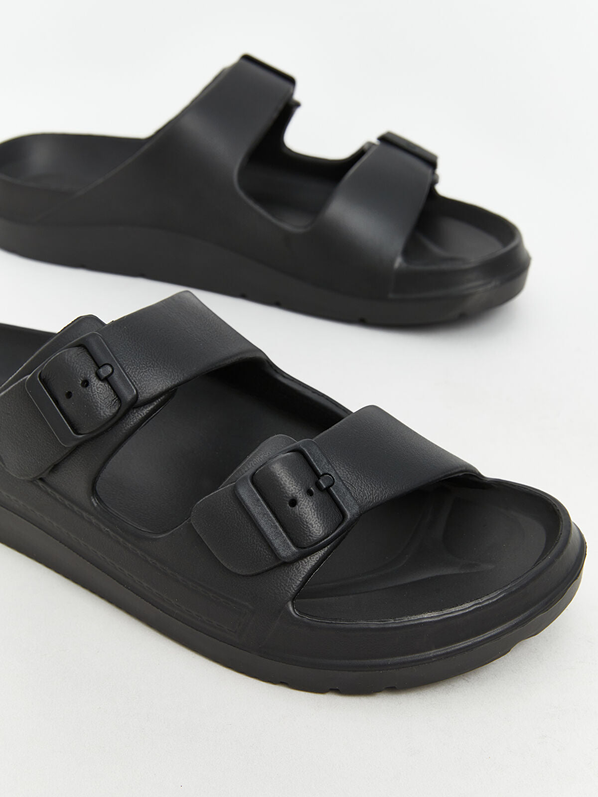 Oiled Leather Look Double Strap Men's Shoe