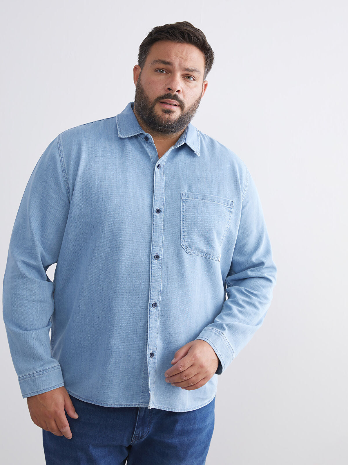 Regular Fit Long Sleeve Men's Jeans T-shirt