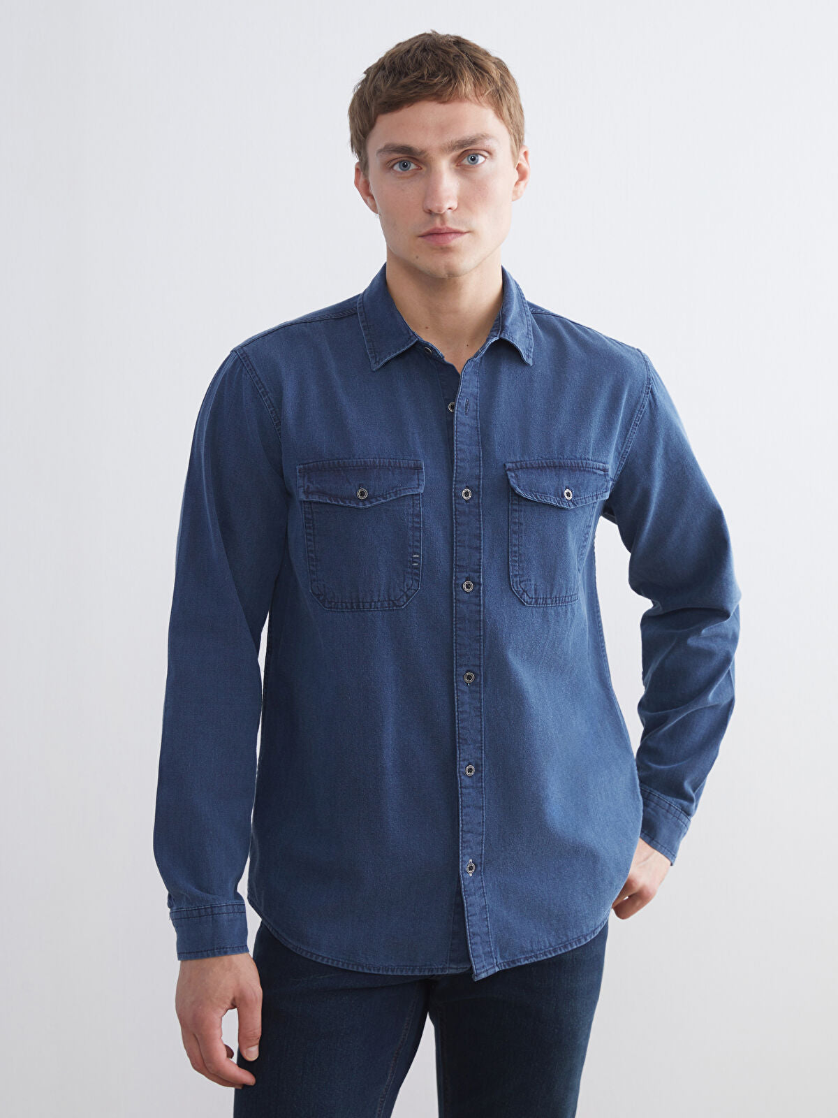 Regular Fit Long Sleeve Men's Jeans T-shirt