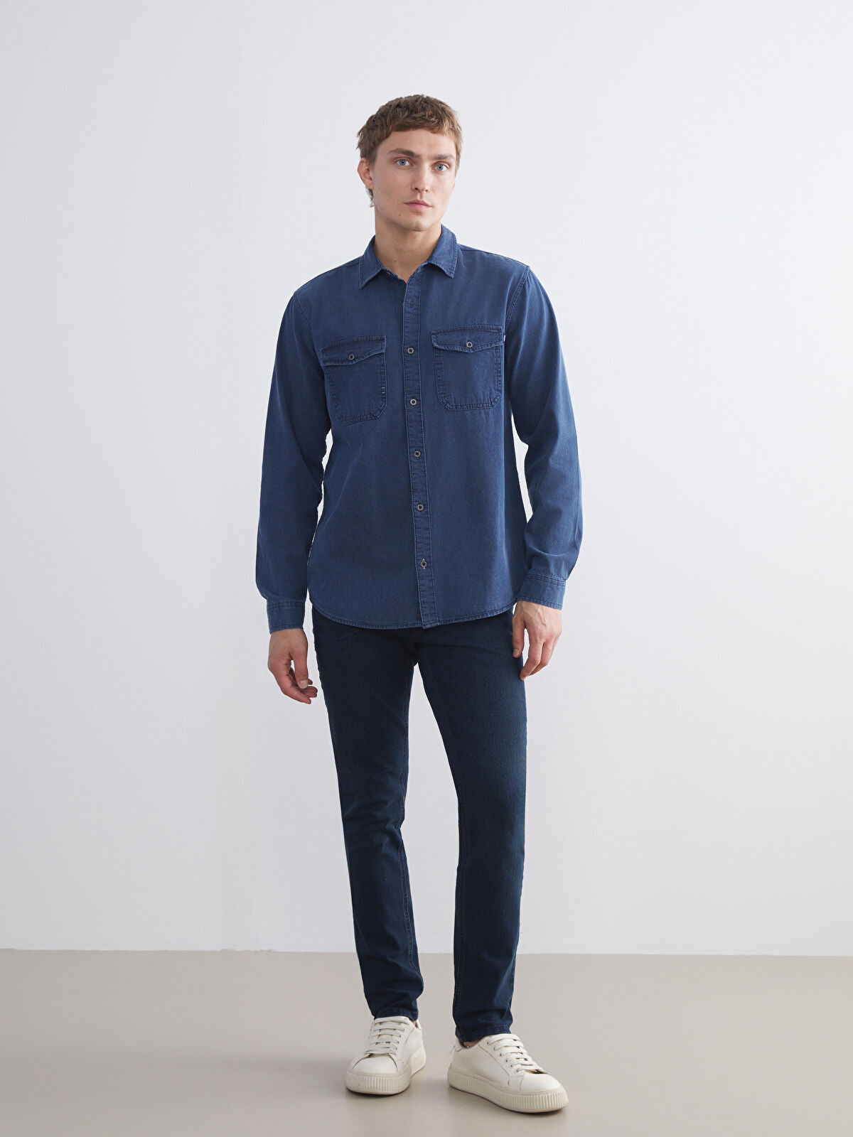 Regular Fit Long Sleeve Men's Jeans T-shirt