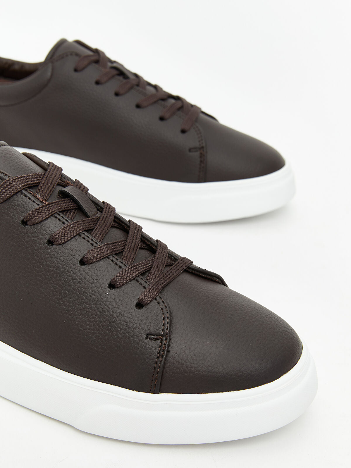 Buckle Leather-Look Men's Sport Sneakers