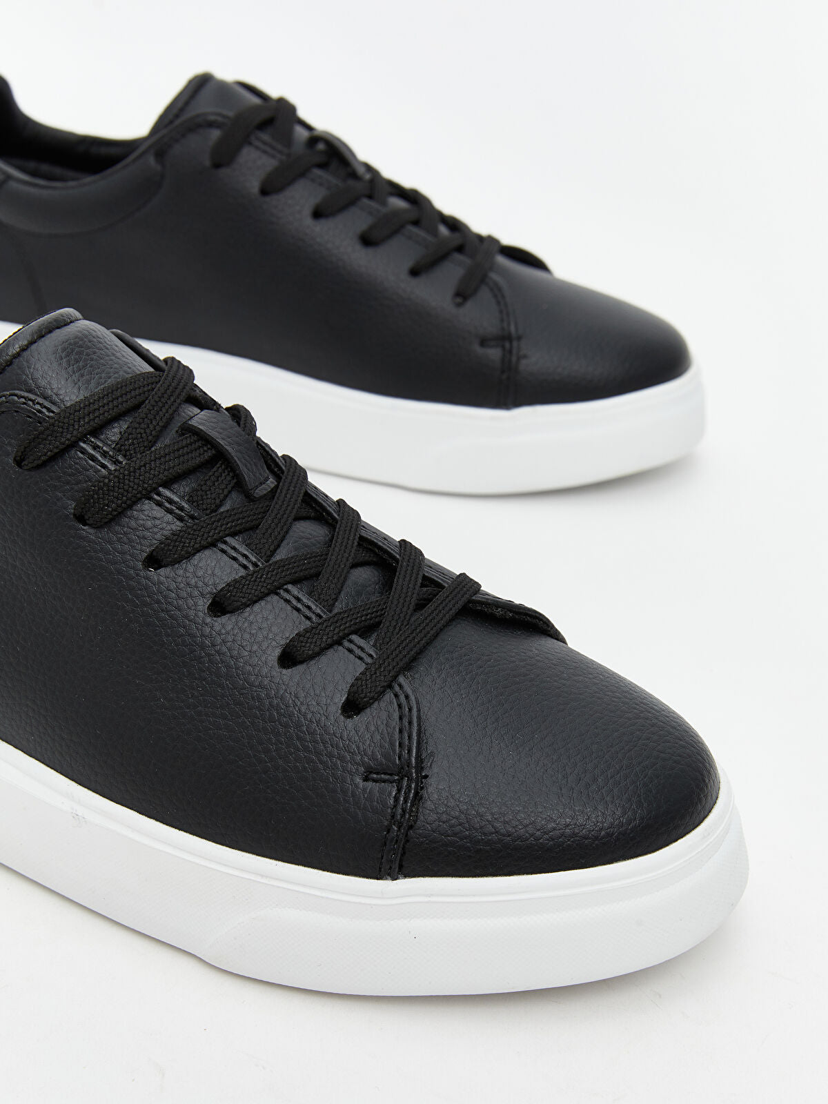 Buckle Leather-Look Men's Sport Sneakers