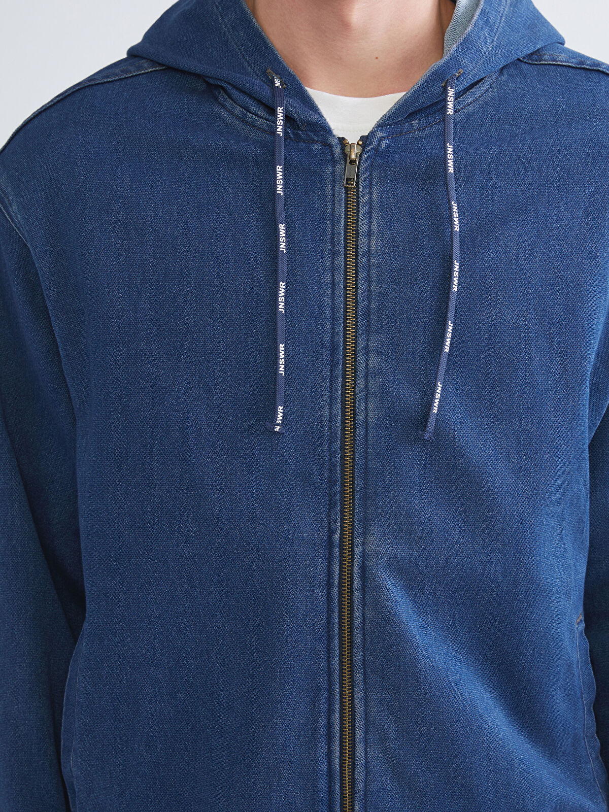 Comfort Fit Hooded Men's Jean Jacket