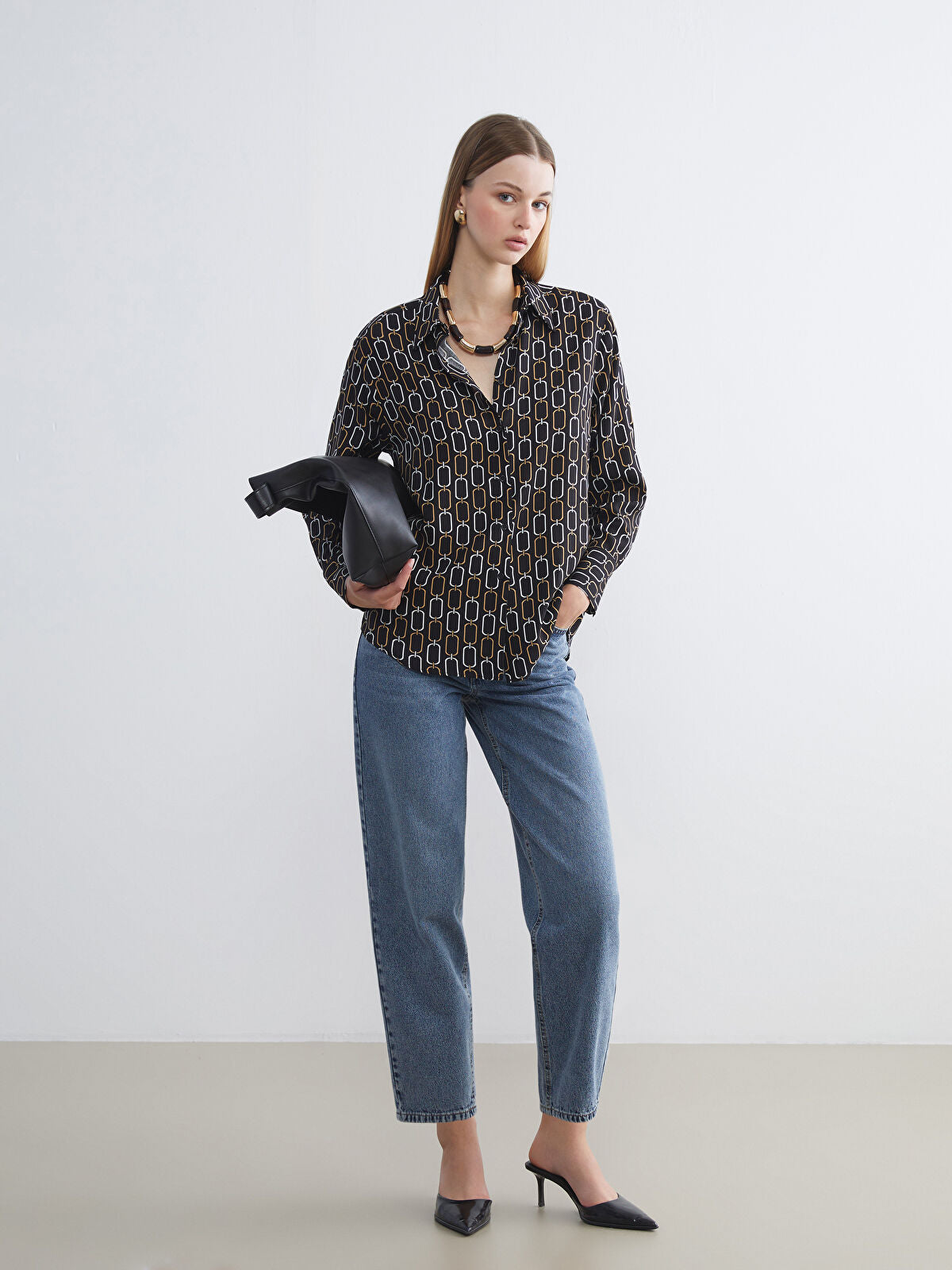 Barrel Fit Women's Denim Pantalon