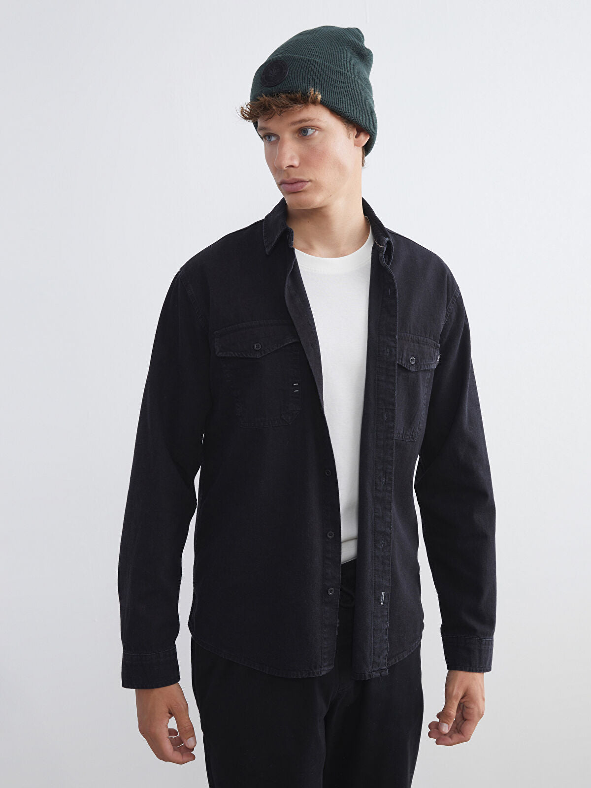 Regular Fit Long Sleeve Men's Jeans T-shirt