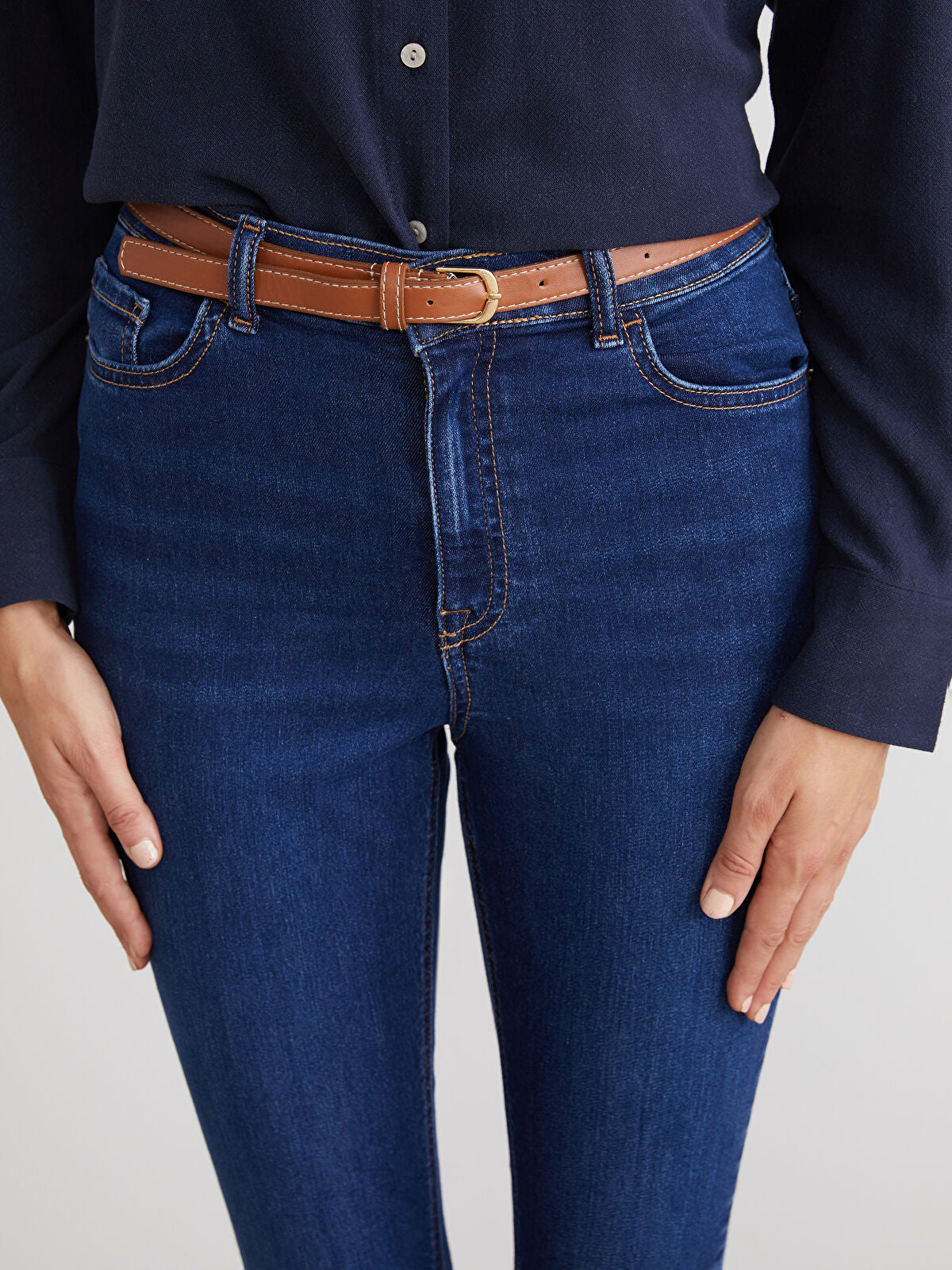 Waist Belted Jupiter Super Skinny Fit Jeans Pants