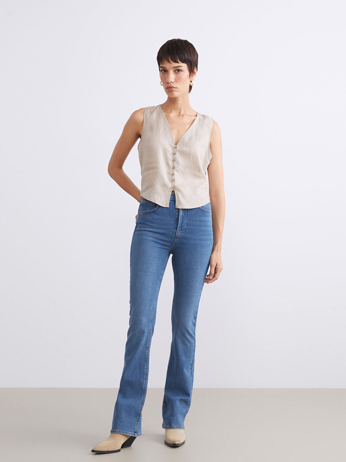 Crop Flare Women's Jeans Pants