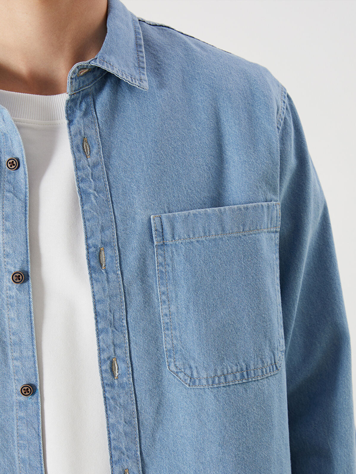 Regular Fit Long Sleeve Men's Jeans T-shirt