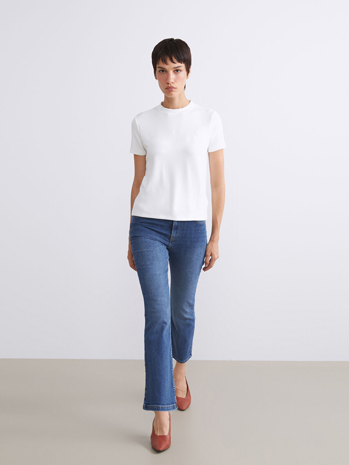 Women's Crop Flare Jeans Pants