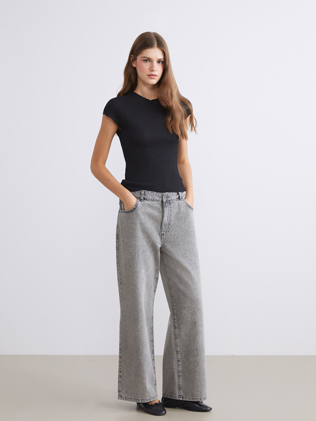 Wideleg Female Jean Pants