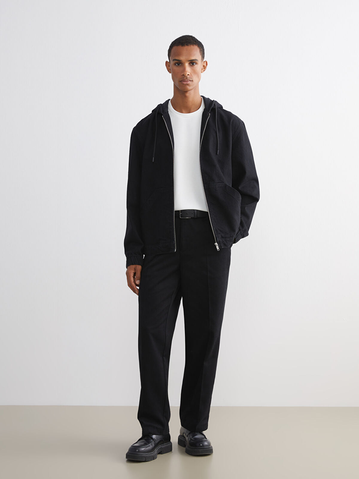 Comfort Fit Hooded Men's Jean Jacket
