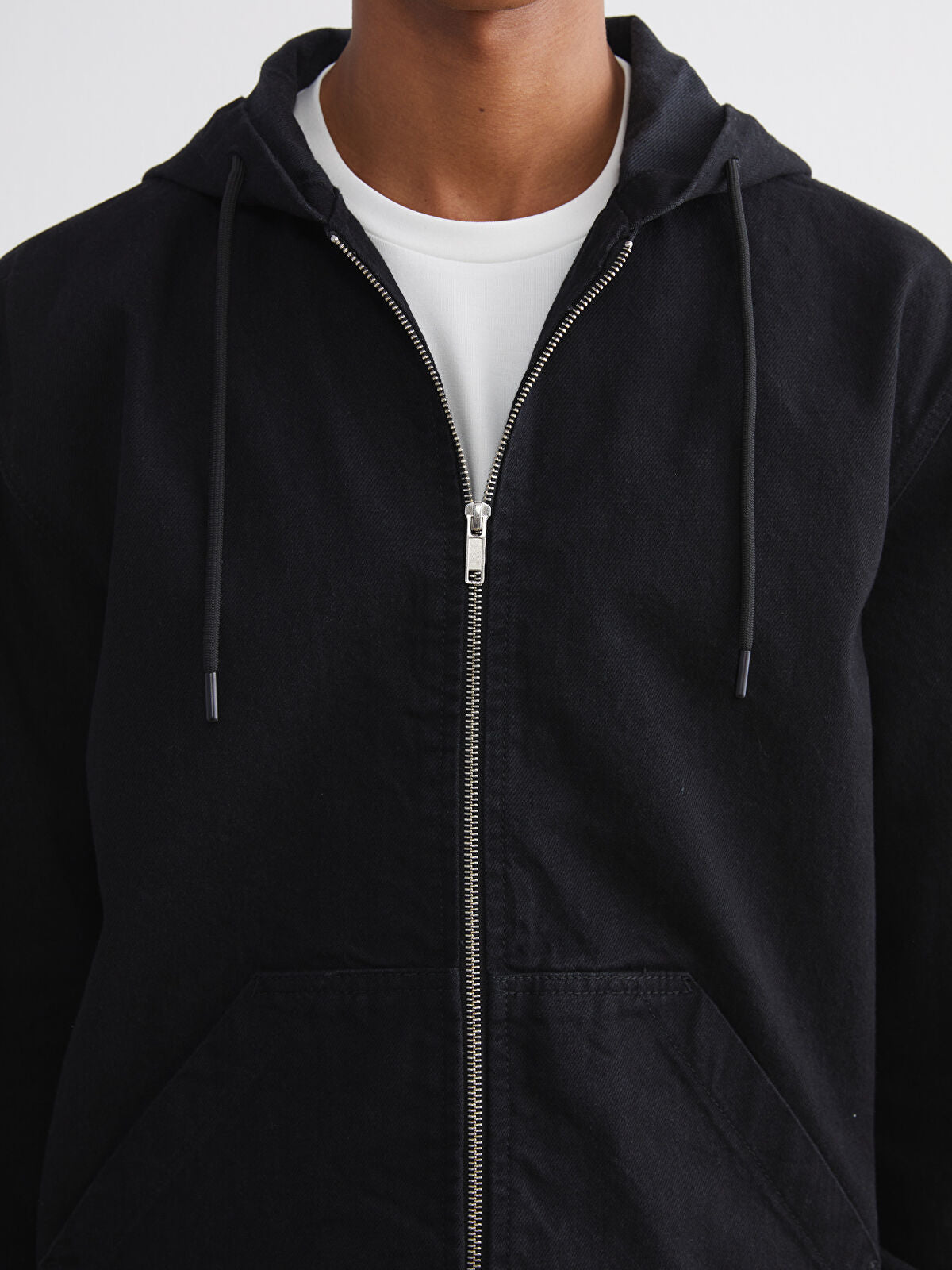 Comfort Fit Hooded Men's Jean Jacket
