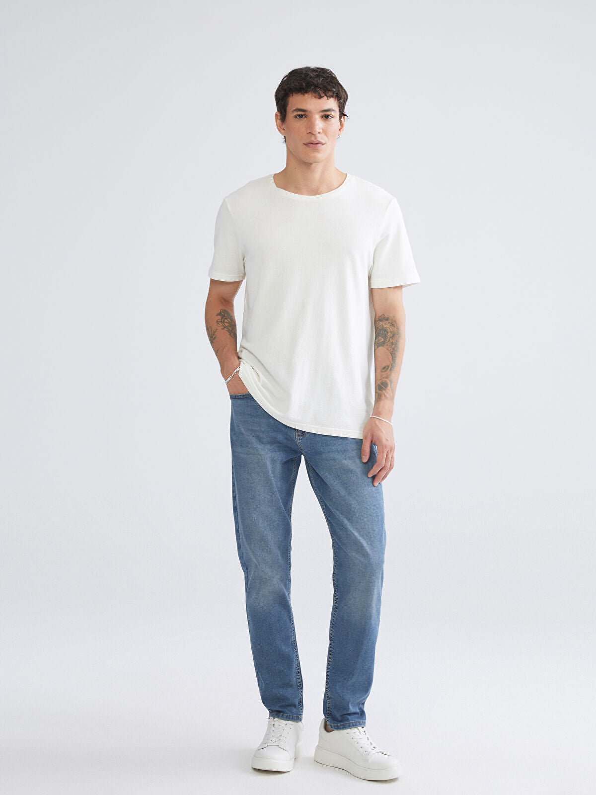 730 Mandarin Collar Men's Jeans Pants