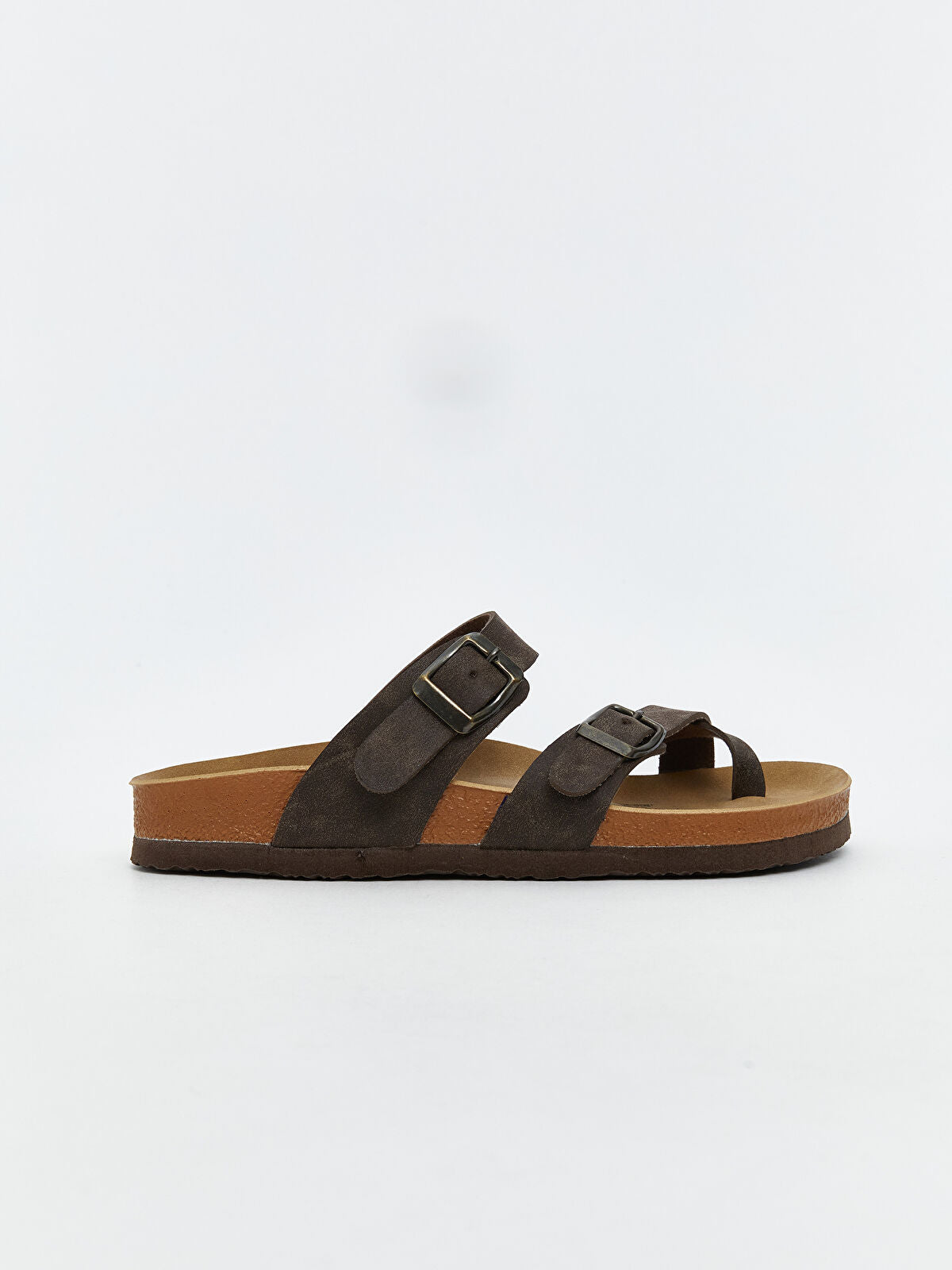 Leather-Look Double Strap Women's Sandal