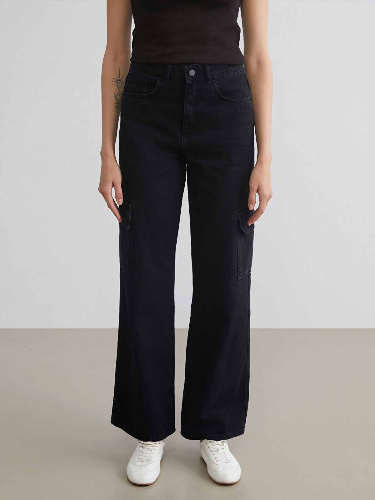 Wide Leg Women's Cargo Jeans Pants