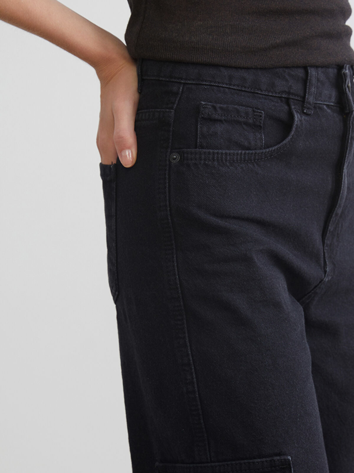 Wide Leg Women's Cargo Jeans Pants