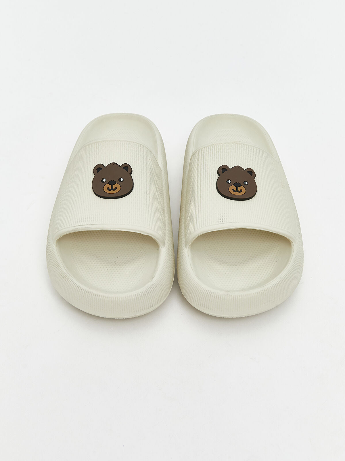 Teddy Bear Print Women's Slippers with Step design