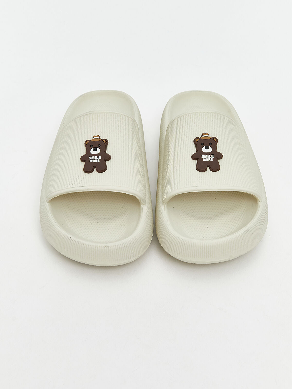 Teddy Bear Print Women's Slippers with Step design
